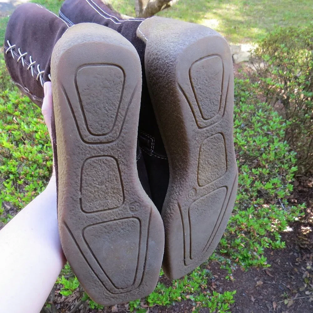 Vintage Gattino Leather Boots - Size 39 - Brown - Contrast Stitching - Suede - Picture 9 of 16
